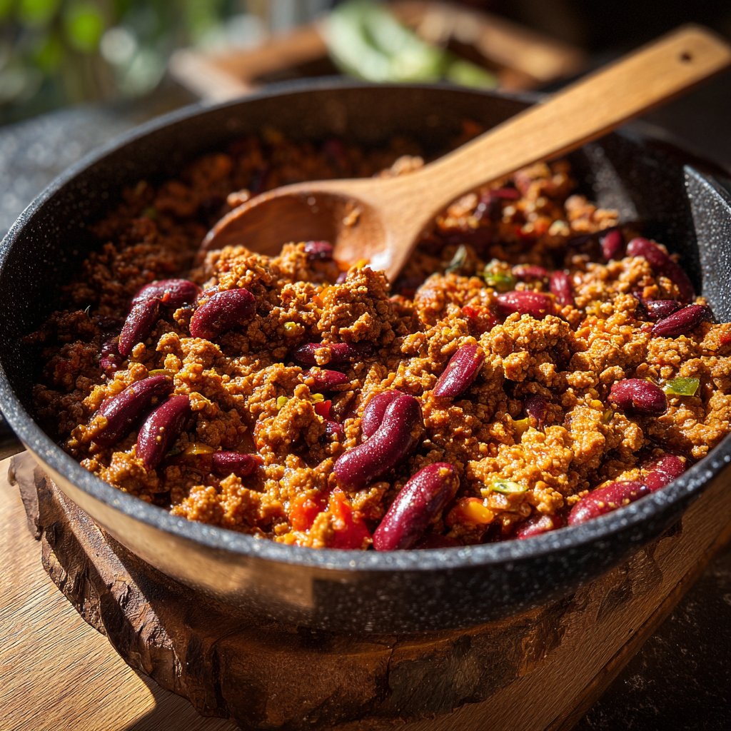Hackfleisch Pfanne mit Kidneybohnen