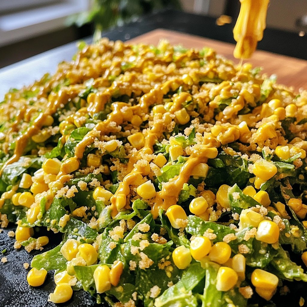 Chinakohl-Salat mit Mais und Honig-Senf-Dressing