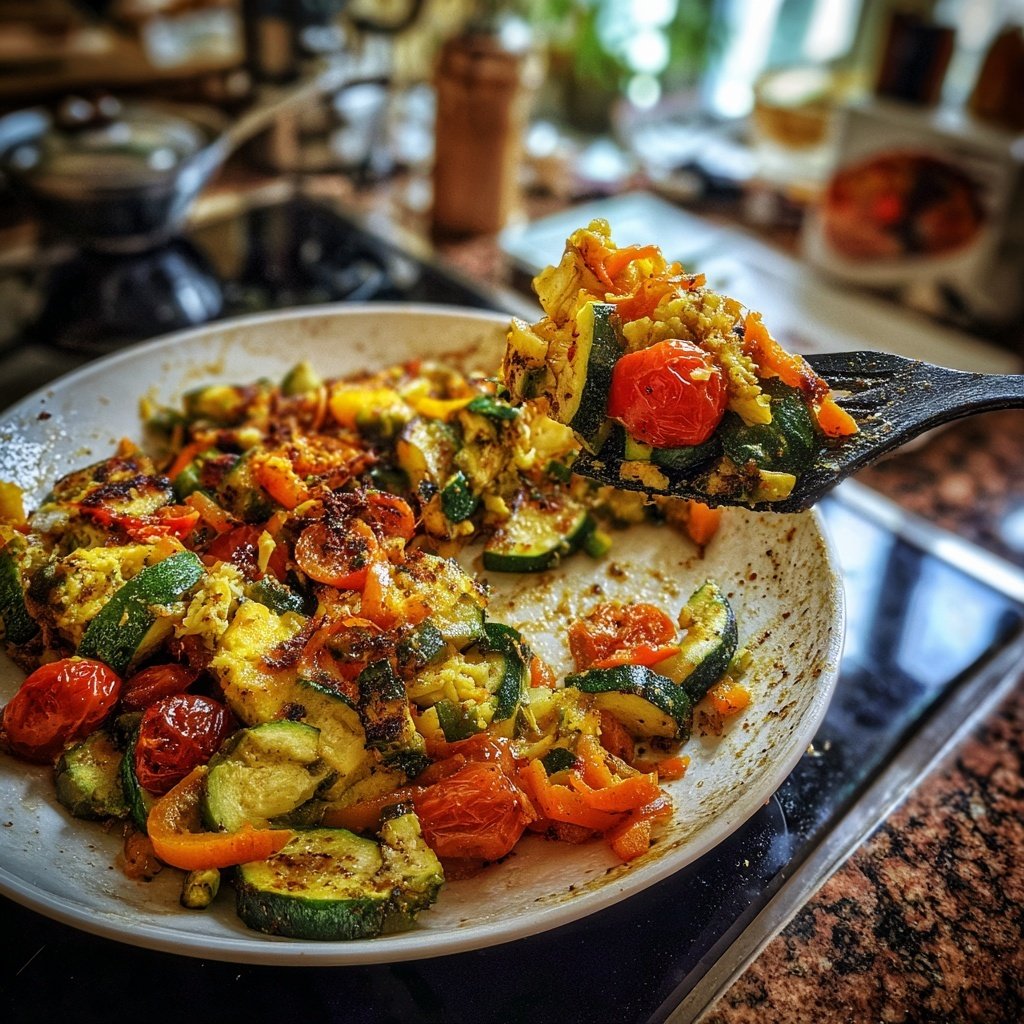 Abendessen mit vegetarischer Pfanne