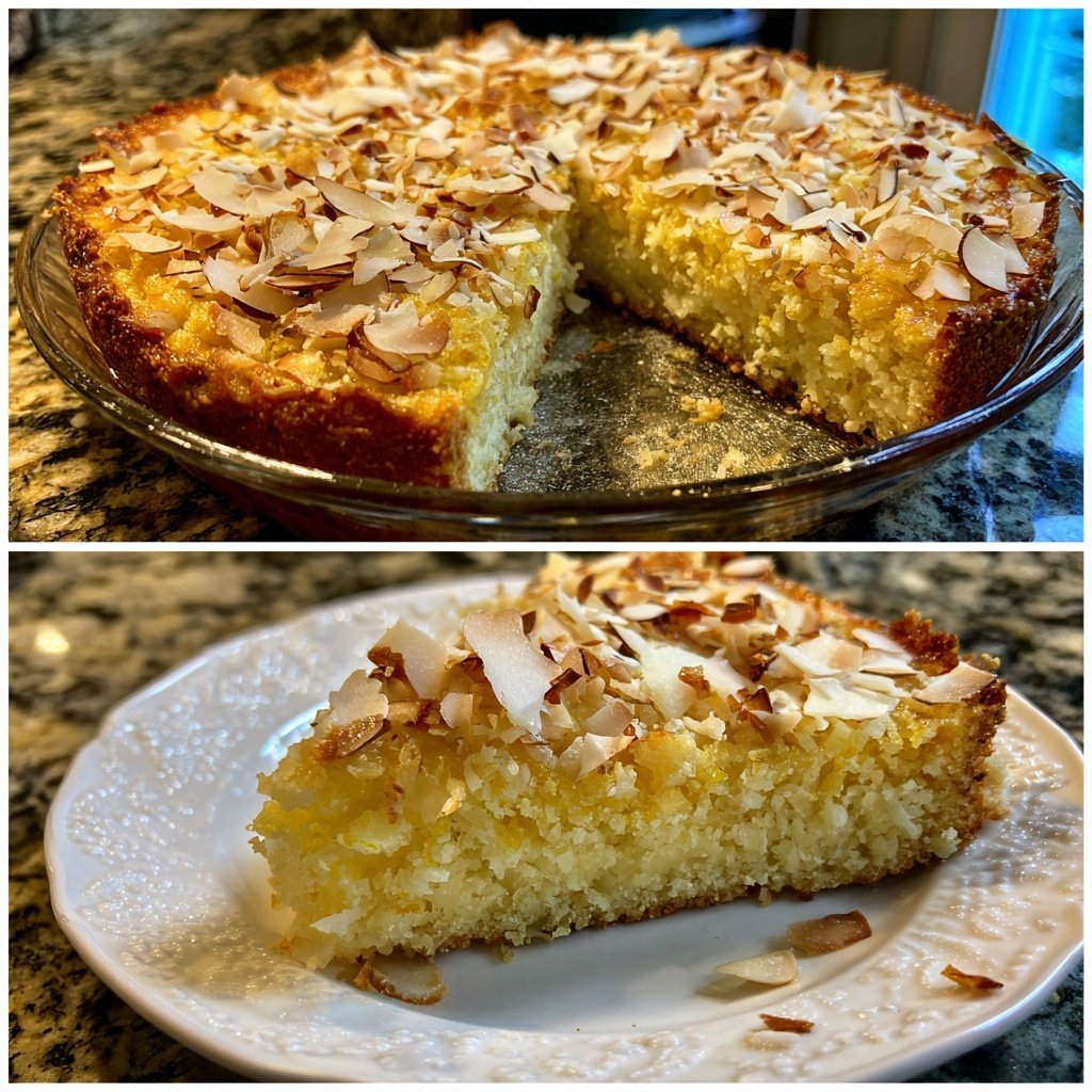 Zitronenkuchen mit Mandeln und Kokos